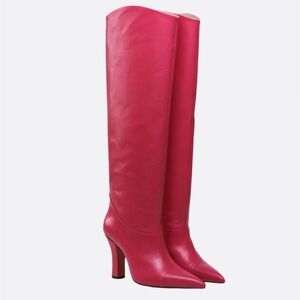 Hanifa Zalia Fuchsia Knee-High Heeled Boots Size 38.5
